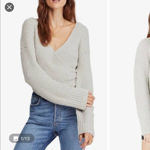 FREE PEOPLE Sensual Wrap Chunky Knit Sweater